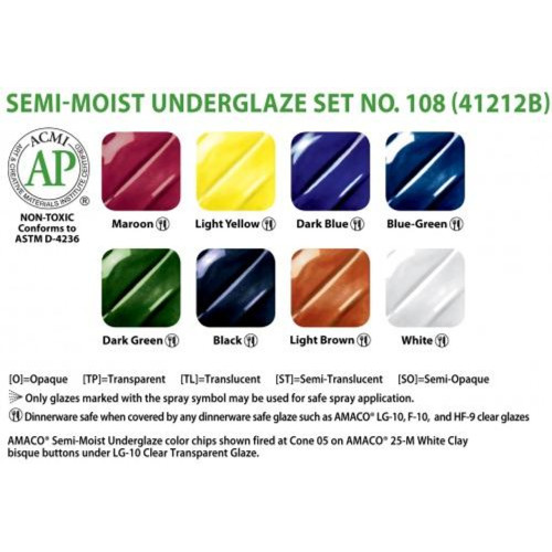 Set 108 Semi-Moist Underglaze Set Set 108 Semi-Moist Underglaze Set
