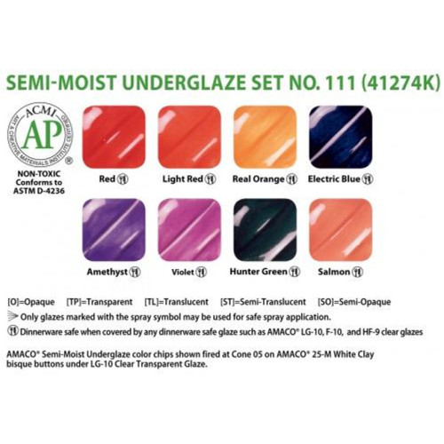Set 111 Semi-Moist Underglaze Set