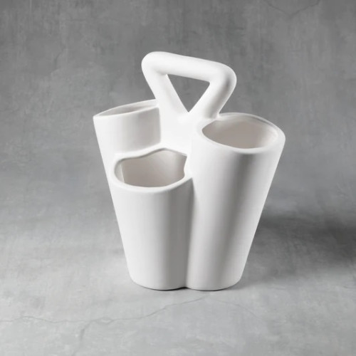 Ceramic Bisque Brush Caddy