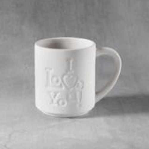 Ceramic Bisque I Love You Mug