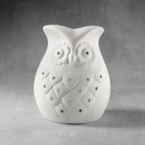 Ceramic Bisque Owl Candle Luminary