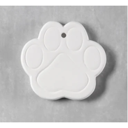 Ceramic Bisque Paw Print Ornament Ceramic Bisque Paw Print Ornament