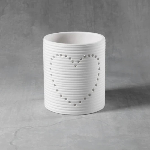 Ceramic Bisque Tin Can Heart Votive