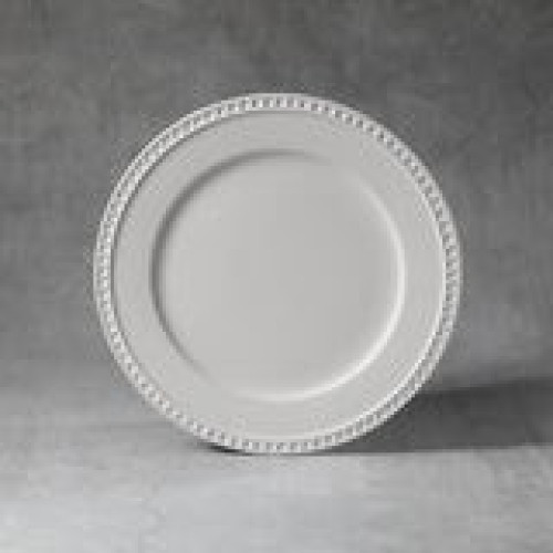 Ceramic Bisque Beaded Rim Plate