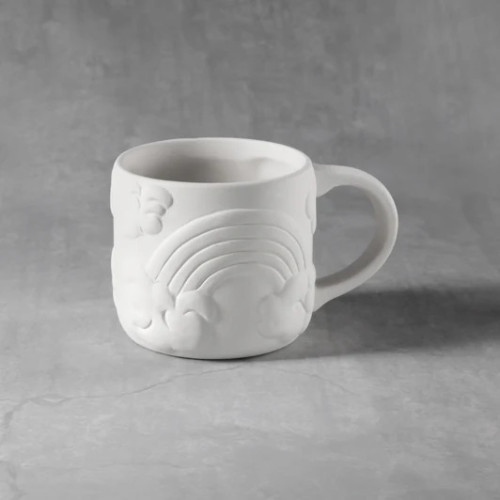 Ceramic Bisque Rainbow Mug in Ceramic Bisque