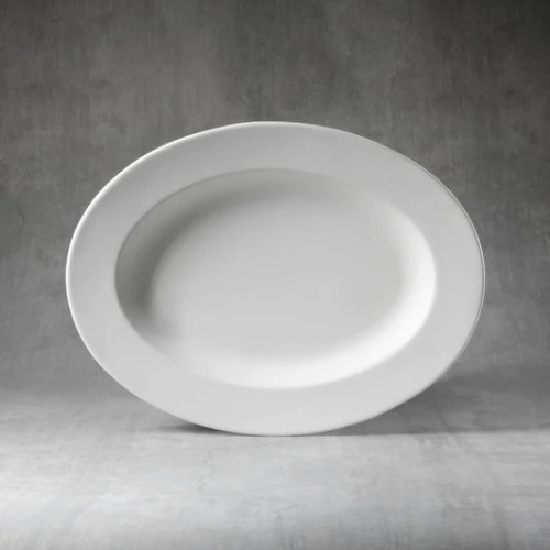 Ceramic Bisque Oval Rim Platter