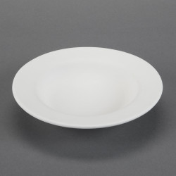 Ceramic Bisque Rimmed Pasta Bowl
