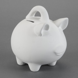 Ceramic Bisque Piggy Bank w/Handle Ceramic Bisque Piggy Bank w/Handle