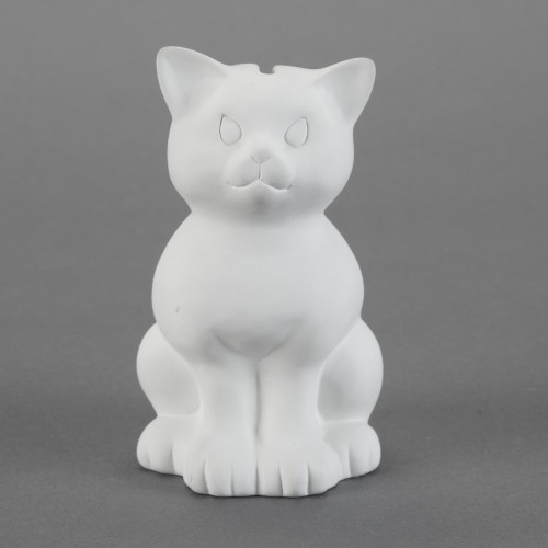Ceramic Bisque Sitting Kitty Bank
