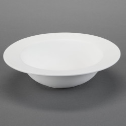 Ceramic Bisque Rimmed Serving Bowl