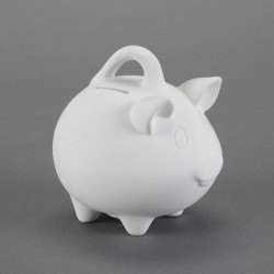 Ceramic Bisque Small Piggy Bank w/handle Ceramic Bisque Small Piggy Bank w/handle