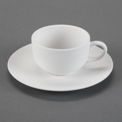 Ceramic Bisque Tea Cup & Saucer
