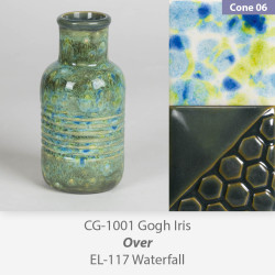 Gogh Iris - CG1001 over Waterfall - EL117 Glaze Combination Gogh Iris - CG1001 over Waterfall - EL117 Glaze Combination