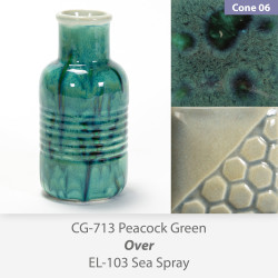 Peacock Green - CG713 over Sea Spray EL103 Glaze Combination