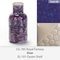 Royal Fantasy CG785 over Oyster Shell EL101 Glaze Combination