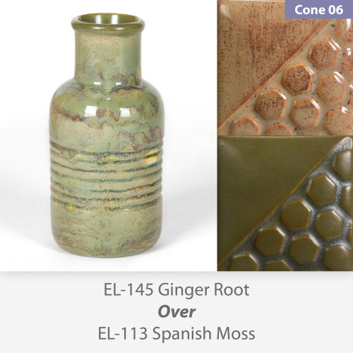Ginger Root - EL145 over Spanish Moss EL113 Glaze Combination