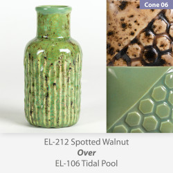 Spotted Walnut EL212 over Tidal Pool EL106 Glaze Combination Spotted Walnut EL212 over Tidal Pool EL106 Glaze Combination