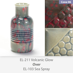 Volcanic Glow EL211 over Sea Spray EL103 Glaze Combination Volcanic Glow EL211 over Sea Spray EL103 Glaze Combination
