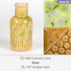 Lemon Lime - CG963 over EL107 Glaze Combination Lemon Lime - CG963 over EL107 Glaze Combination