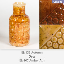 Autumn EL133 over Amber Ash EL107 Glaze Combination Autumn EL133 over Amber Ash EL107 Glaze Combination