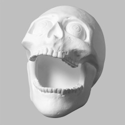 Ceramic Bisque Skull Big Mouth