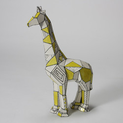 Ceramic Bisque Faceted Giraffe