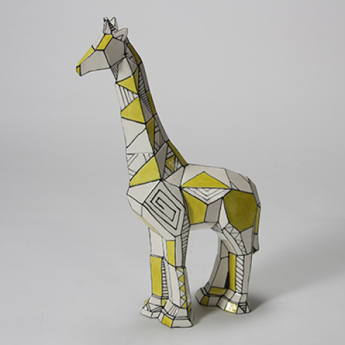 Ceramic Bisque Faceted Giraffe Ceramic Bisque Faceted Giraffe
