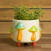Ceramic Bisque Mushroom Footed Container