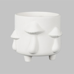 Ceramic Bisque Mushroom Footed Container Ceramic Bisque Mushroom Footed Container