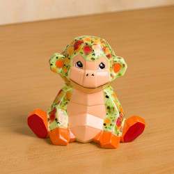 Ceramic Bisque Monkey Facet-ini Ceramic Bisque Monkey Facet-ini