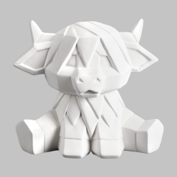 Ceramic Bisque Highland Cow Facet-ini Ceramic Bisque Highland Cow Facet-ini
