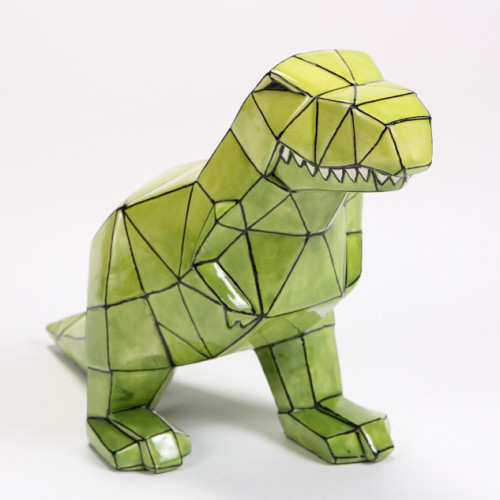 Ceramic Bisque Faceted T-Rex