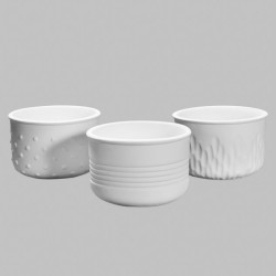 Ceramic Bisque Textured Planters (3 Designs) - Set Ceramic Bisque Textured Planters (3 Designs) - Set