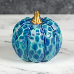 Ceramic Bisque Round Hammered Pumpkin