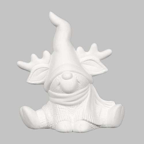 Ceramic Bisque Reindeer Gnome
