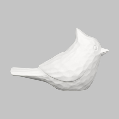 Ceramic Bisque Crested Whittle Bird