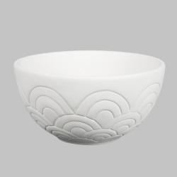 Ceramic Bisque Scalloped Bowl