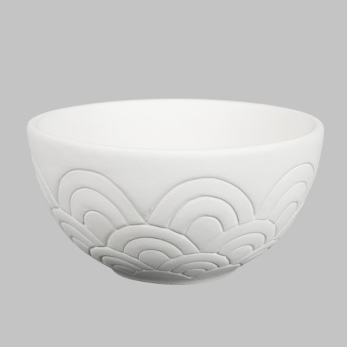 Ceramic Bisque Scalloped Bowl
