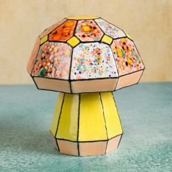 Ceramic Bisque Lg. Faceted Mushroom