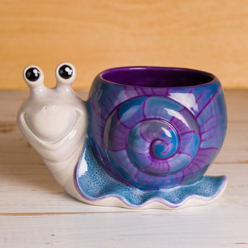 Ceramic Bisque Snail Planter Ceramic Bisque Snail Planter