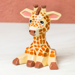 Ceramic Bisque Giraffe Facet-ini Ceramic Bisque Giraffe Facet-ini