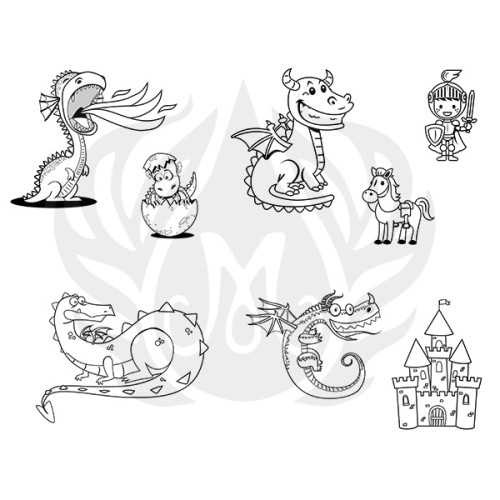 Cute Dragons Designer Silk Screen