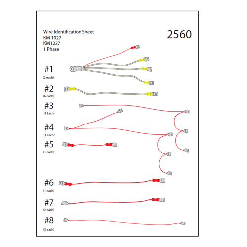 Wire Harness Set - 1 Phase - KM1227/1027