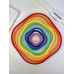 Rainbow Rounded Square Pottery Cutter Tool Set